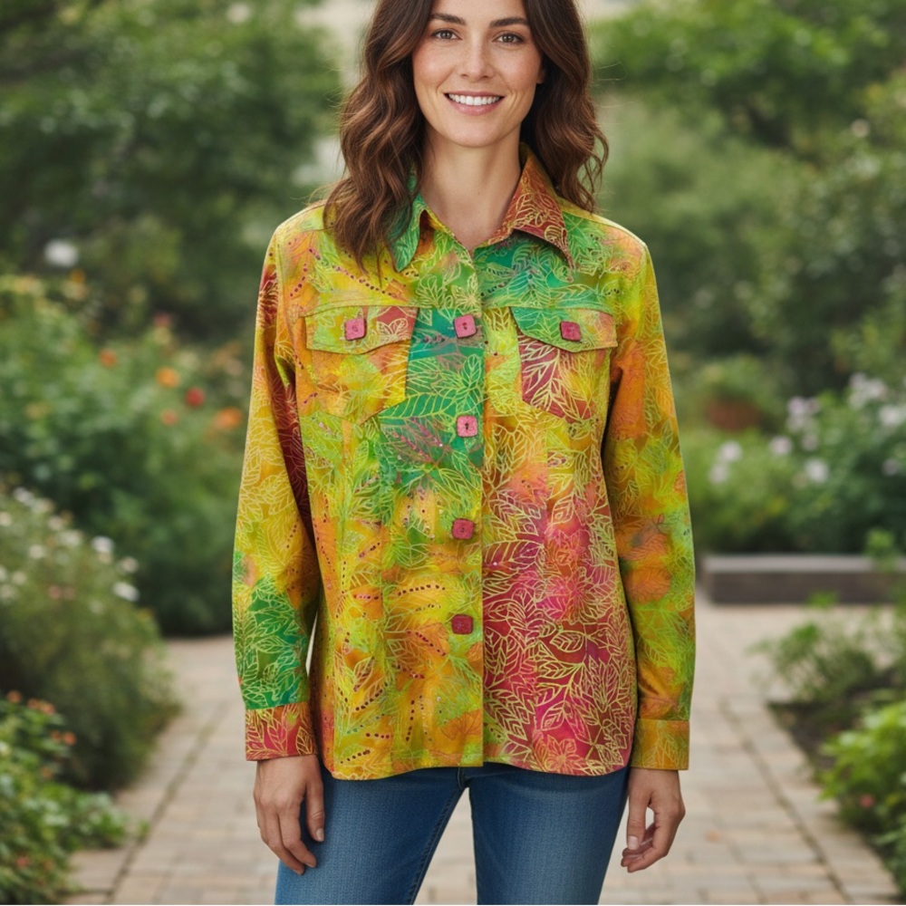 New Identity | Embellished Batik Print Blazer - Tie Dye - Groovy -Boho -Artistic